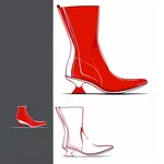 red ankle boots image